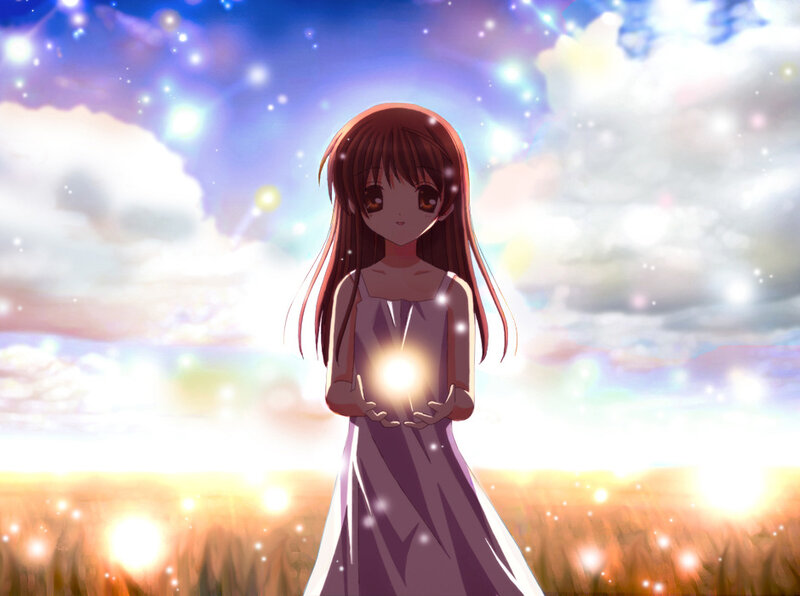 girl holding a light in a field