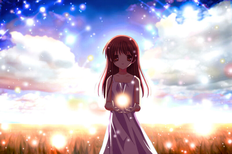 girl holding a light in a field