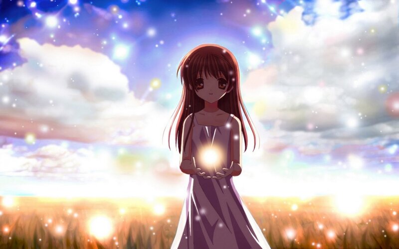 girl holding a light in a field