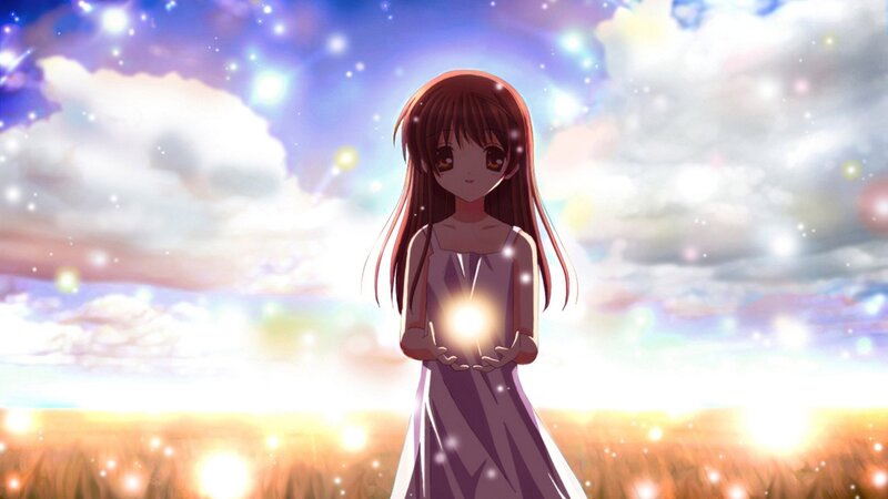 girl holding a light in a field