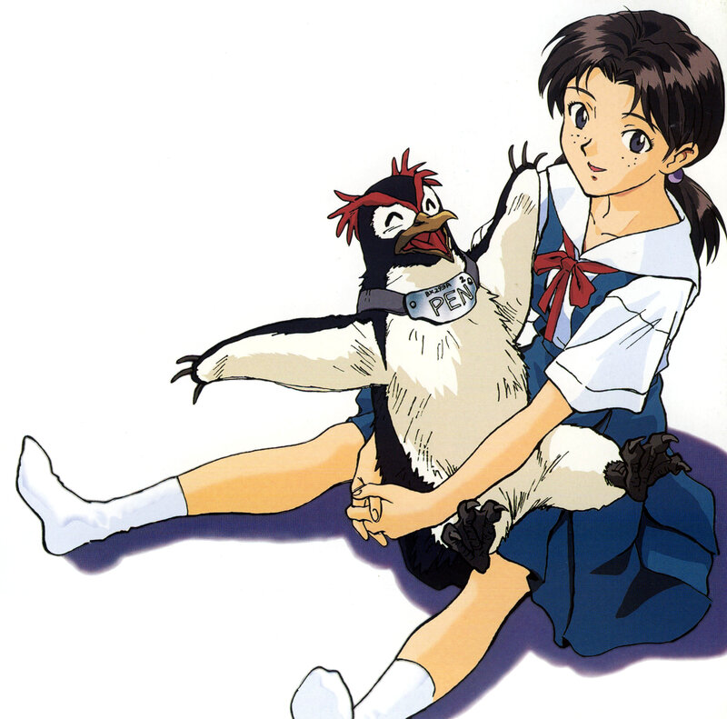 girl holding a penguin