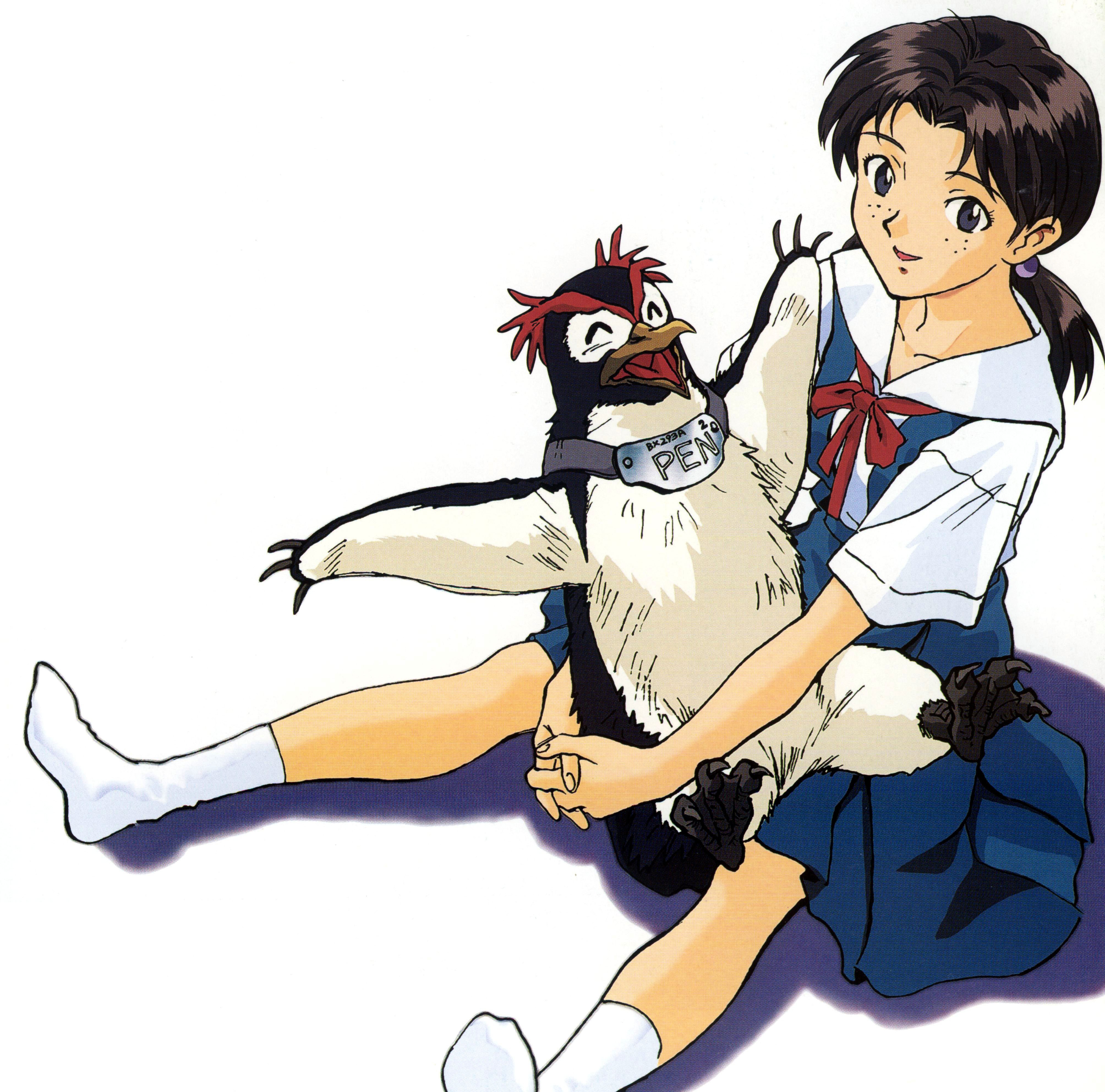 girl holding a penguin