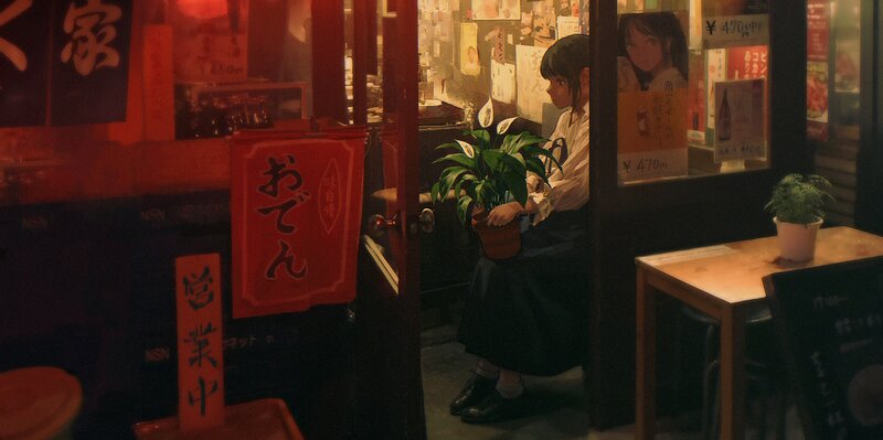 Girl Holding a Plant