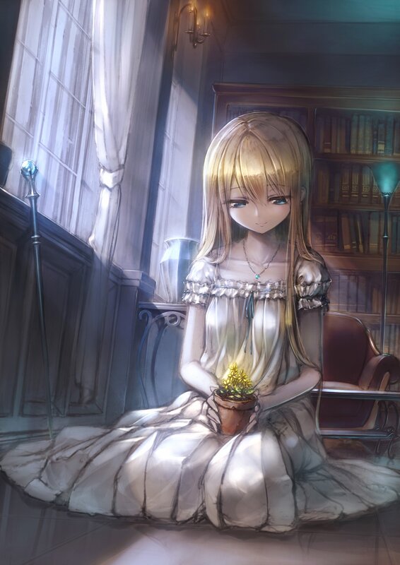 girl holding a potted plant