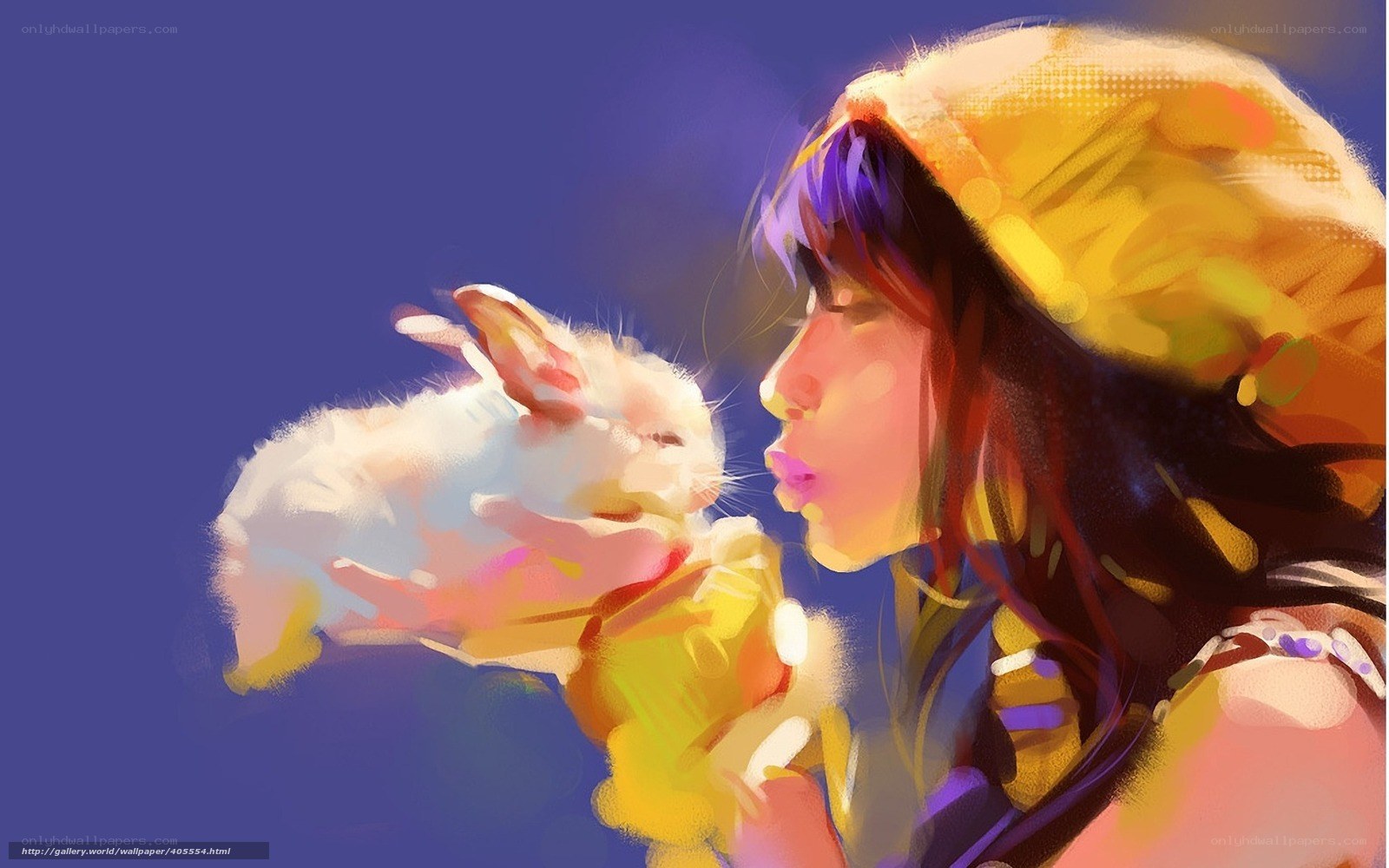 girl holding a rabbit
