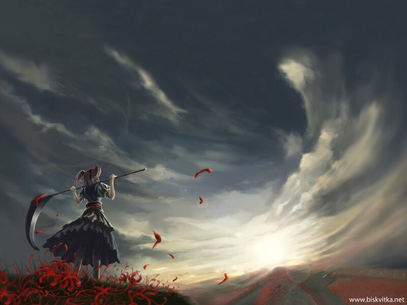 Girl Holding a Scythe