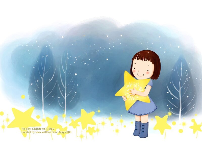 girl holding a star