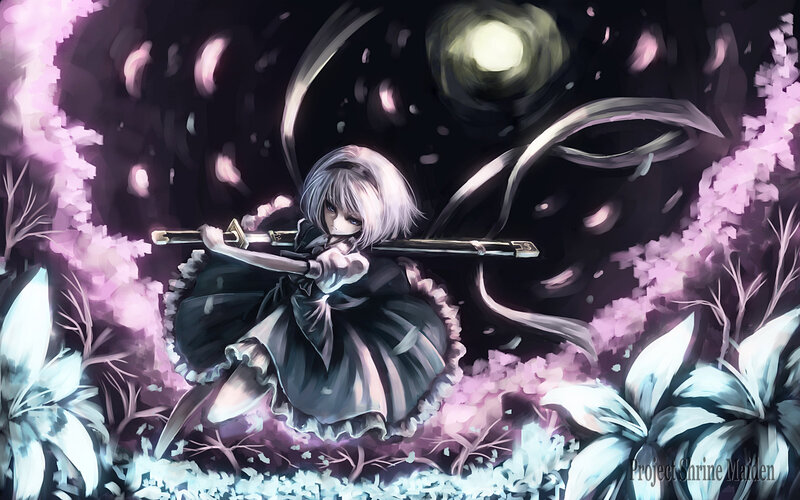 Girl Holding a Sword — Black