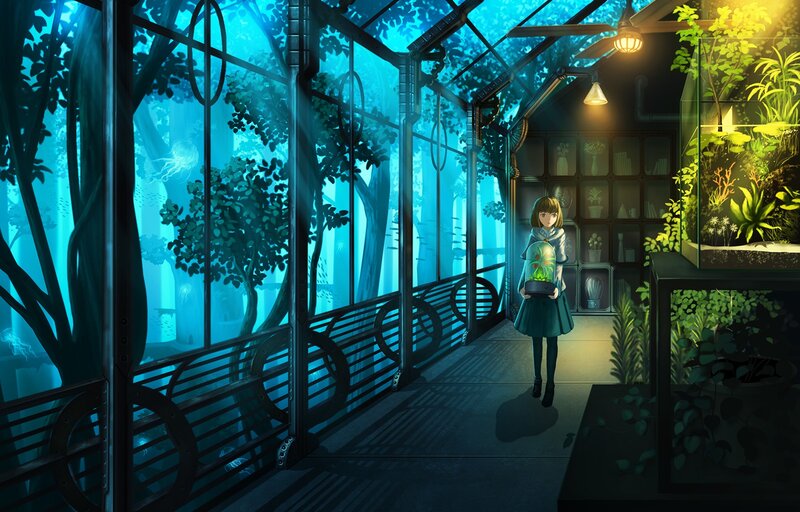 Girl Holding a Terrarium