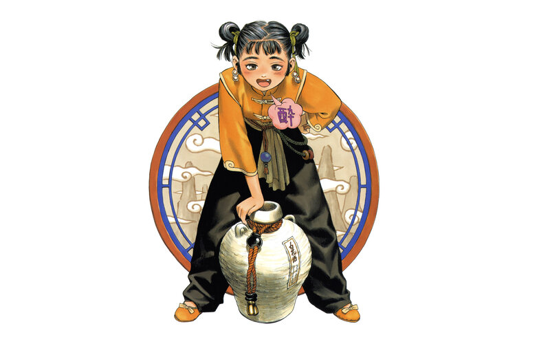 girl holding a wine jar