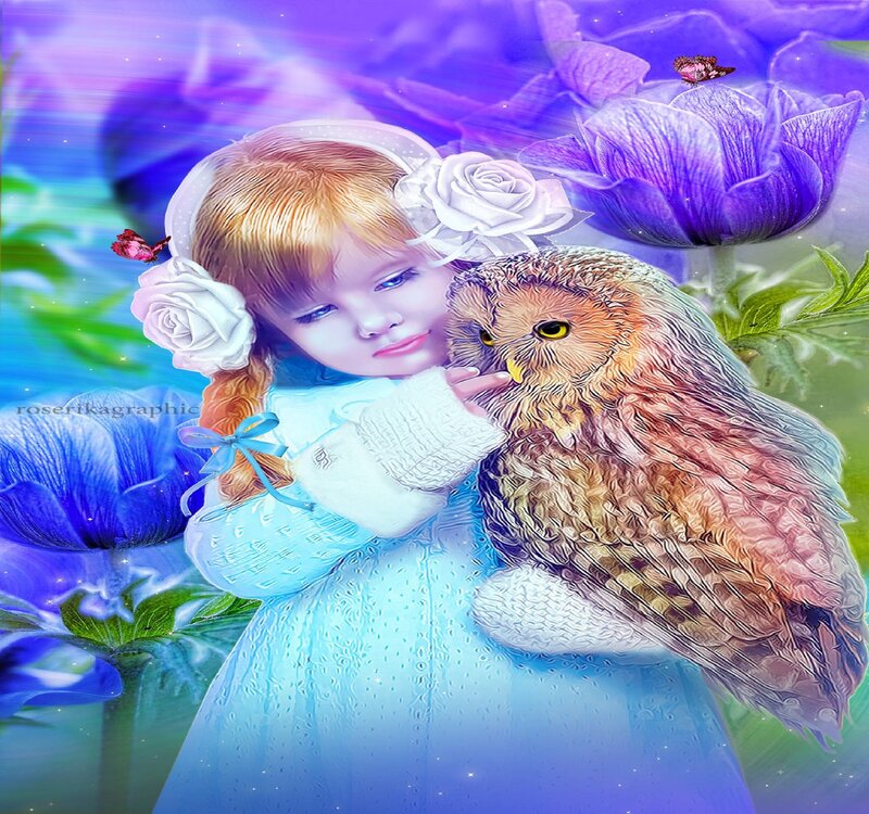 Girl Holding an Owl