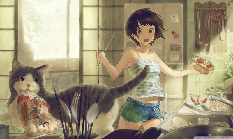 Girl Holding Bento Box — Green