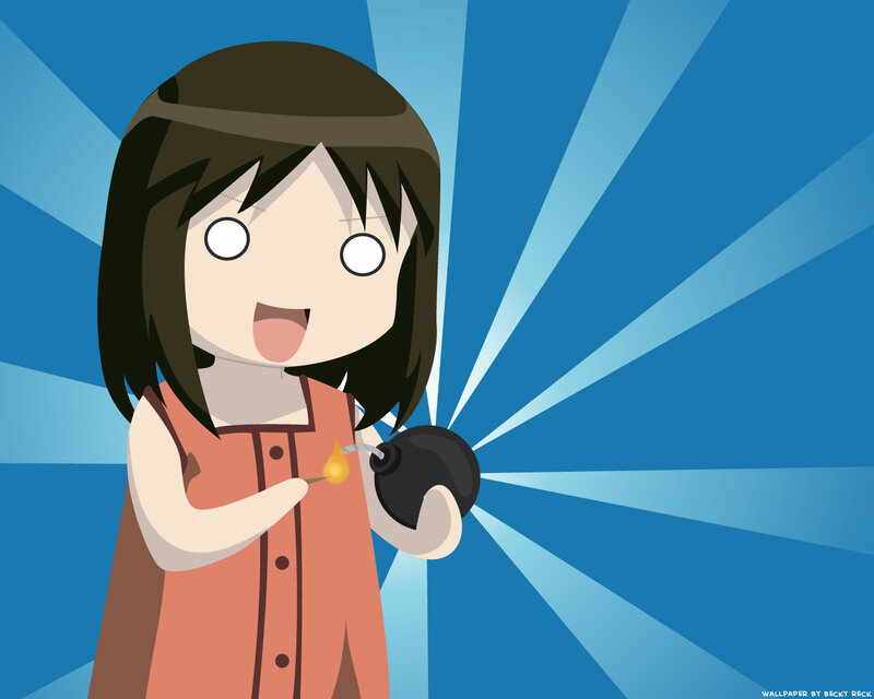 Girl Holding Bomb — Blue