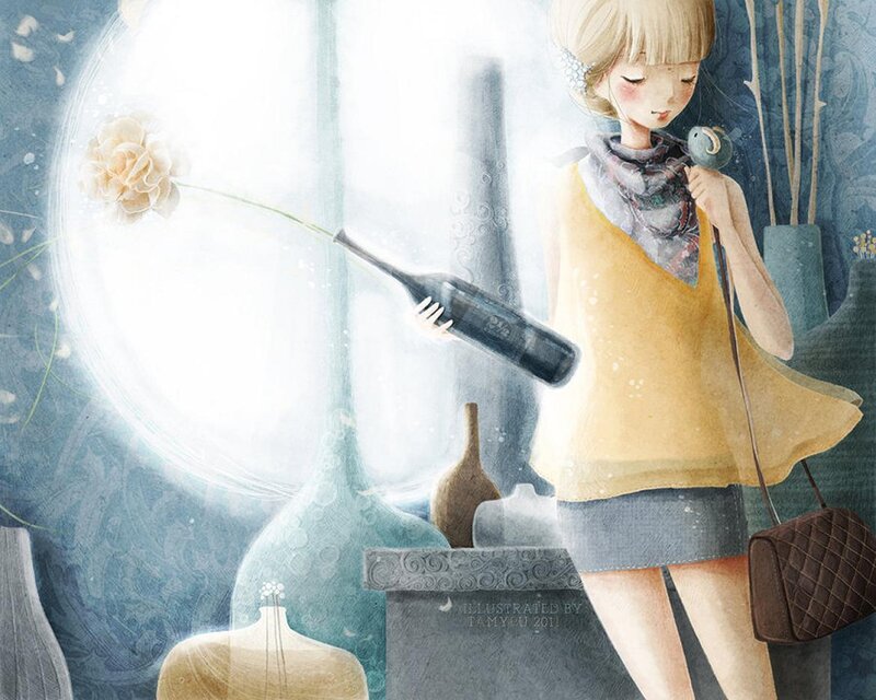 Girl Holding Bottle