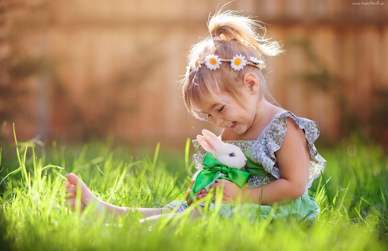 Girl Holding Bunny