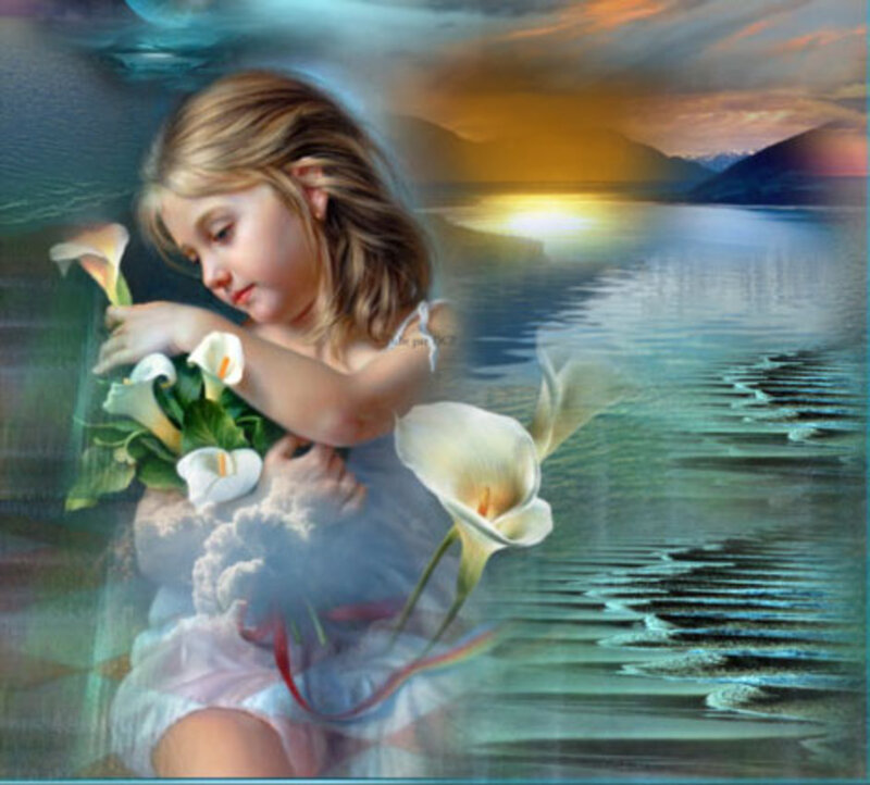 Girl Holding Calla Lilies