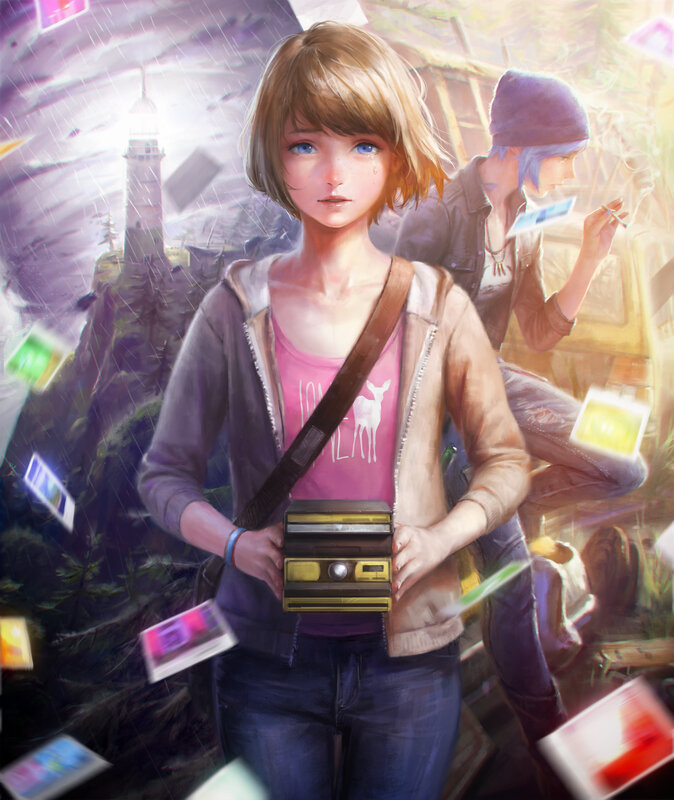 Girl Holding Camera — Purple, Dramatic, Night
