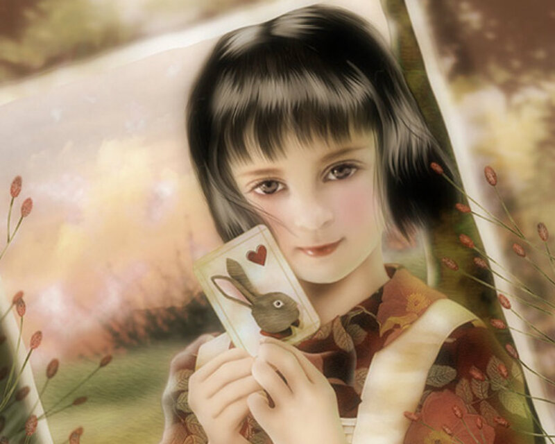 Girl Holding Card