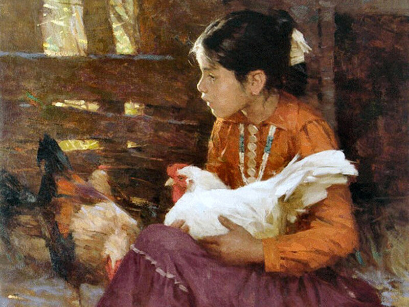 Girl Holding Chicken