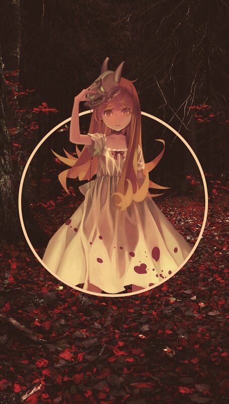 Girl Holding Demon Mask