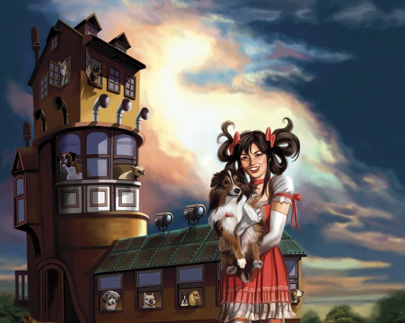 Girl Holding Dog