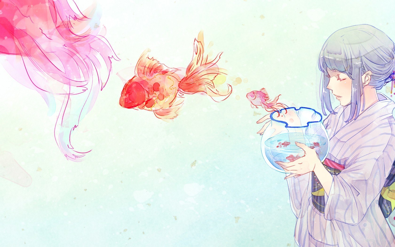 girl holding fishbowl