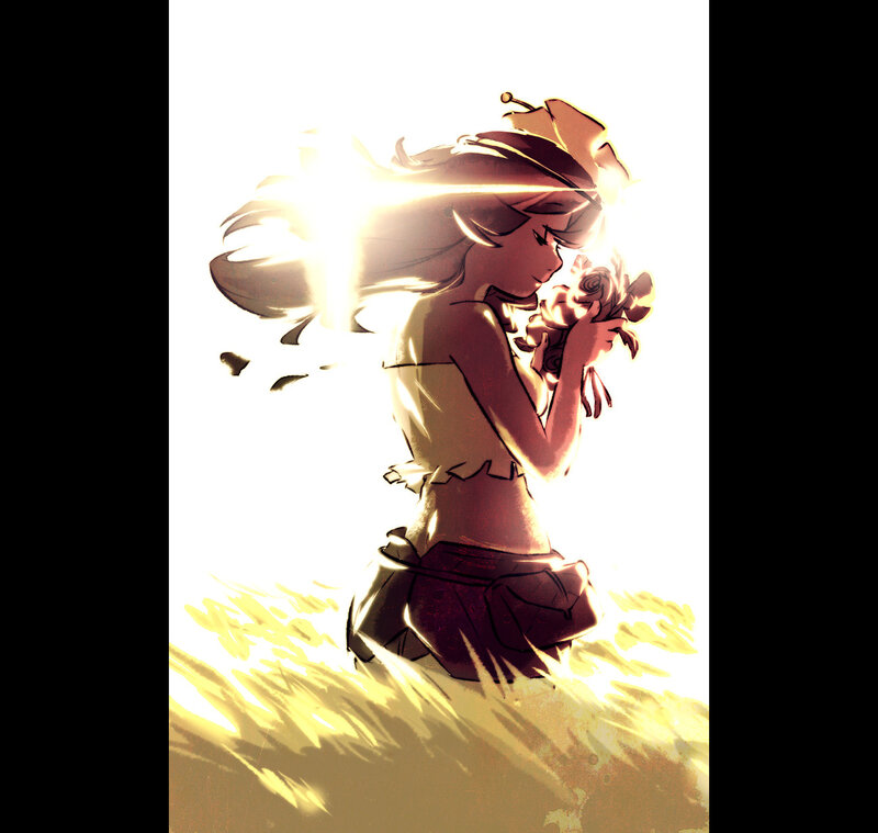 Girl Holding Flowers — Yellow
