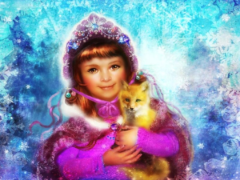 Girl Holding Fox Cub
