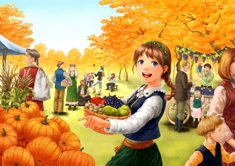 Girl Holding Fruit Basket — Orange