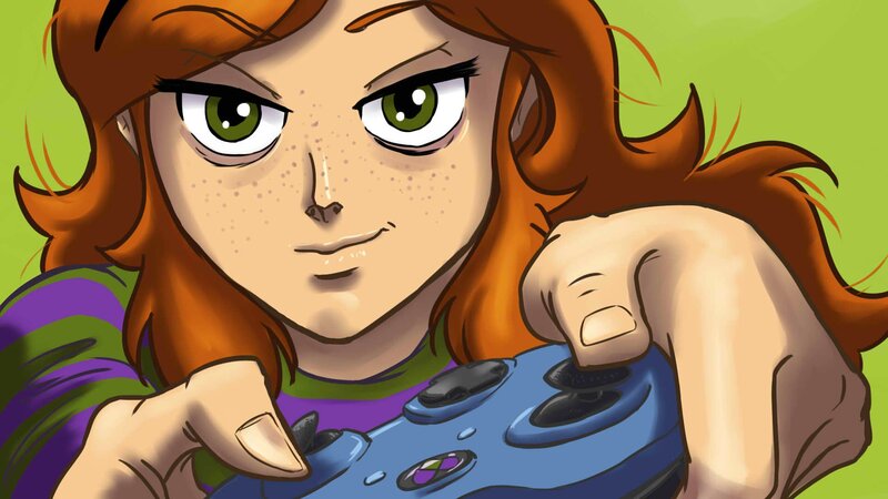 Girl Holding Game Controller