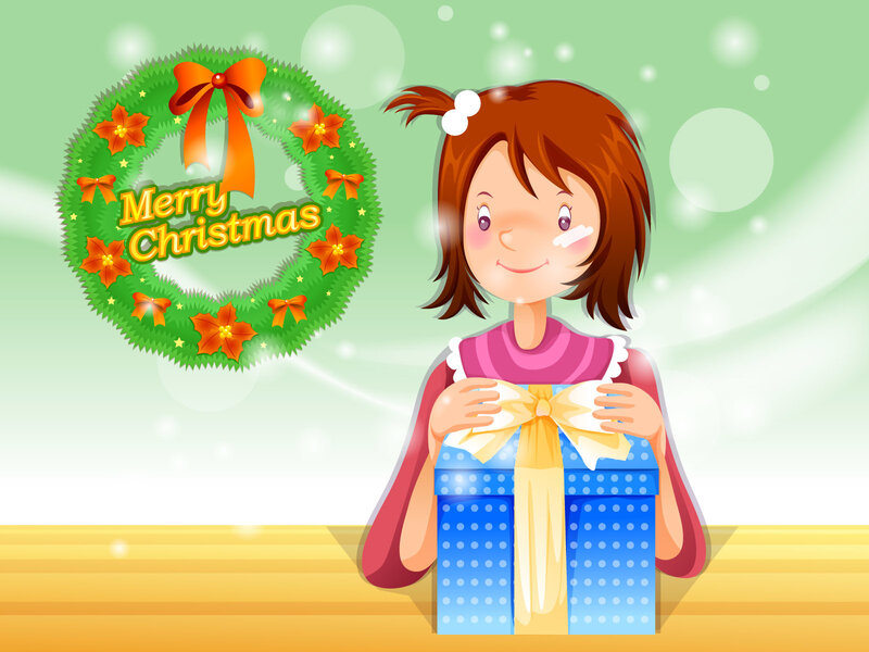 Girl Holding Gift Box
