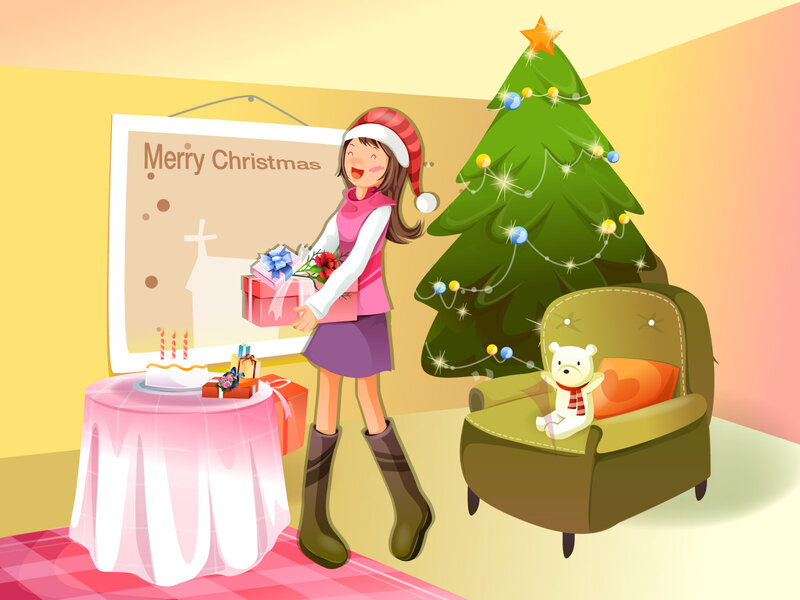 Girl Holding Gifts