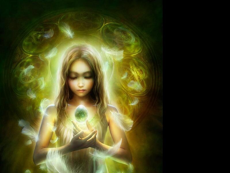 Girl Holding Glowing Egg