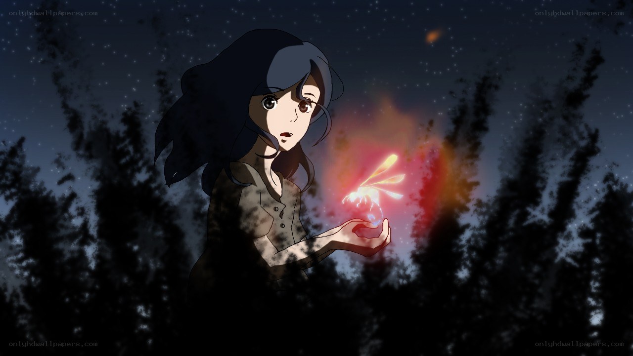 girl holding glowing firefly