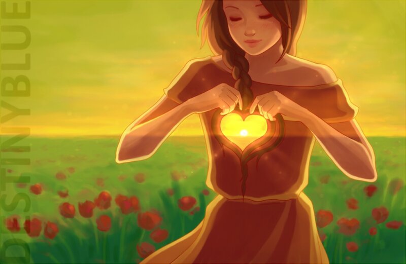 Girl Holding Glowing Heart
