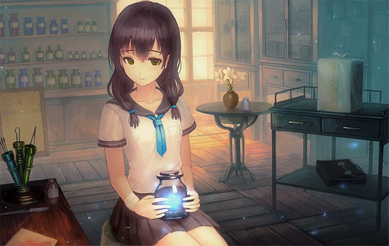 Girl Holding Glowing Jar