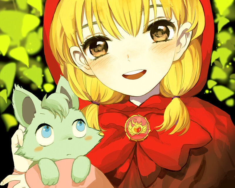 Girl Holding Green Creature