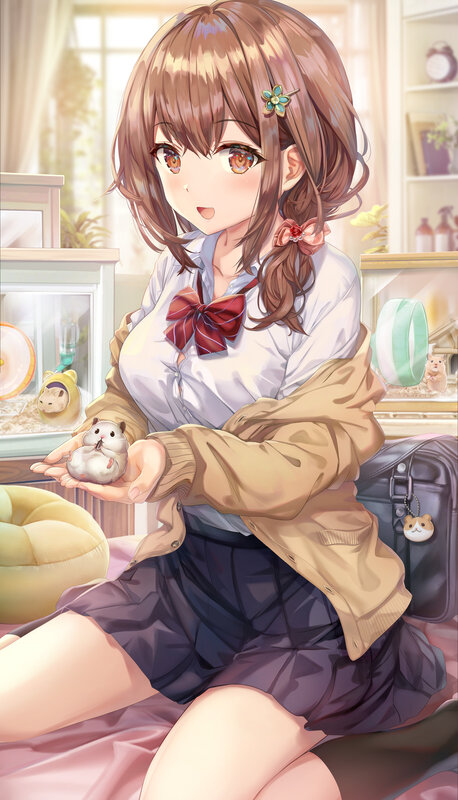 Girl Holding Hamster — Brown