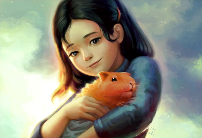 Girl Holding Hamster