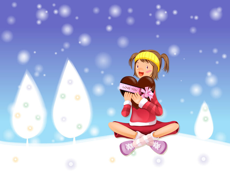 Girl Holding Heart Box