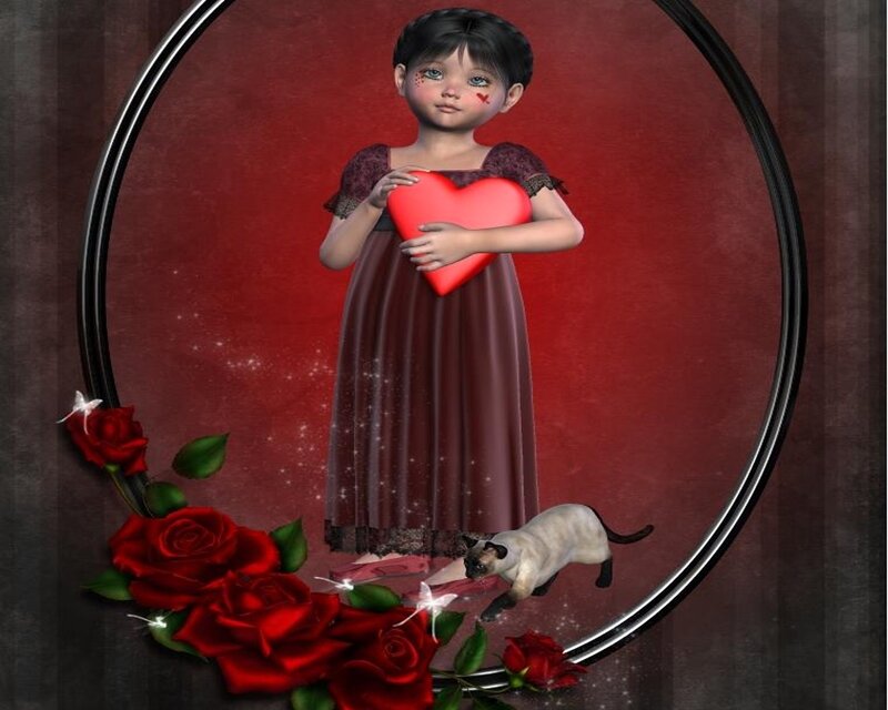 Girl Holding Heart