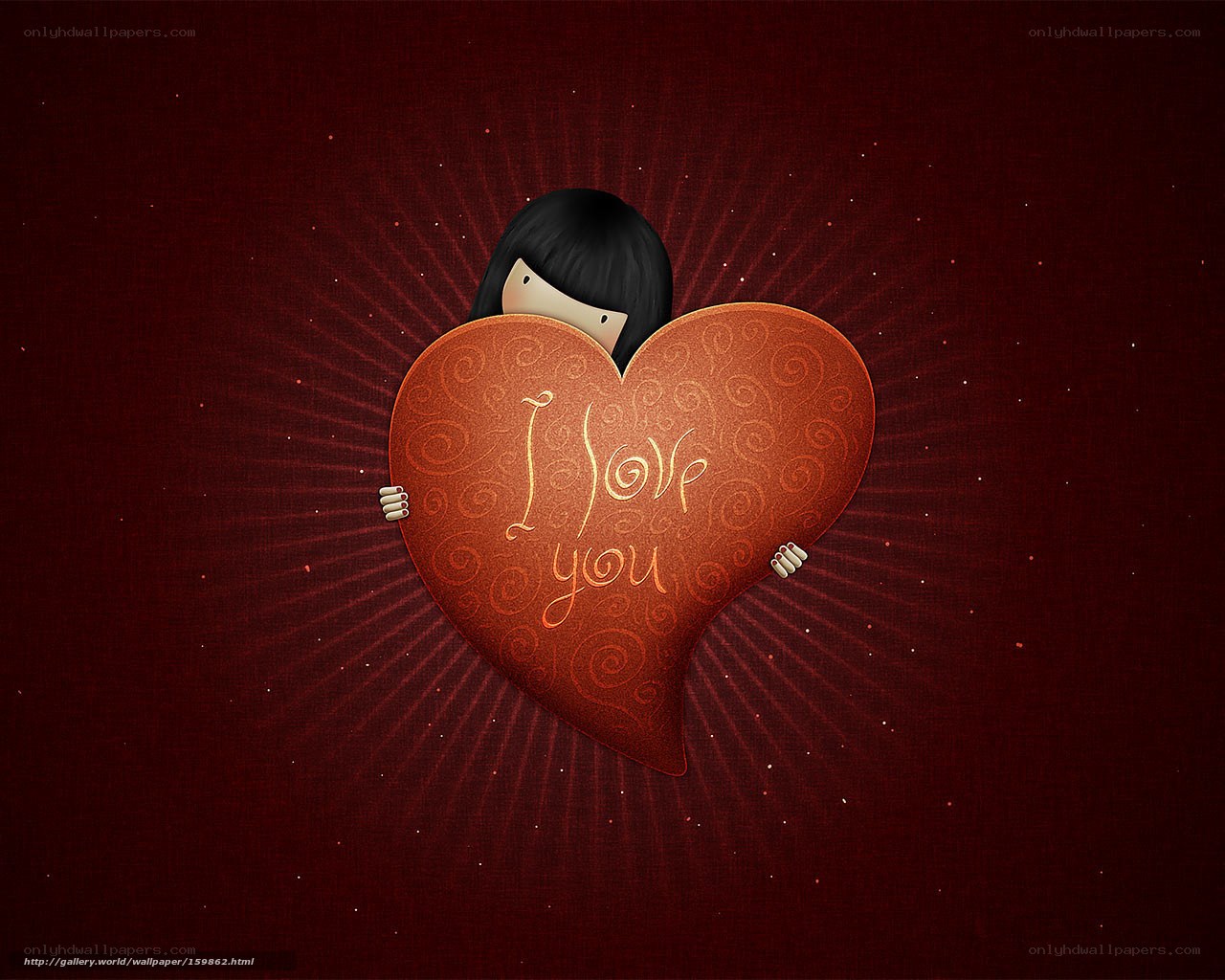 girl holding heart with love message