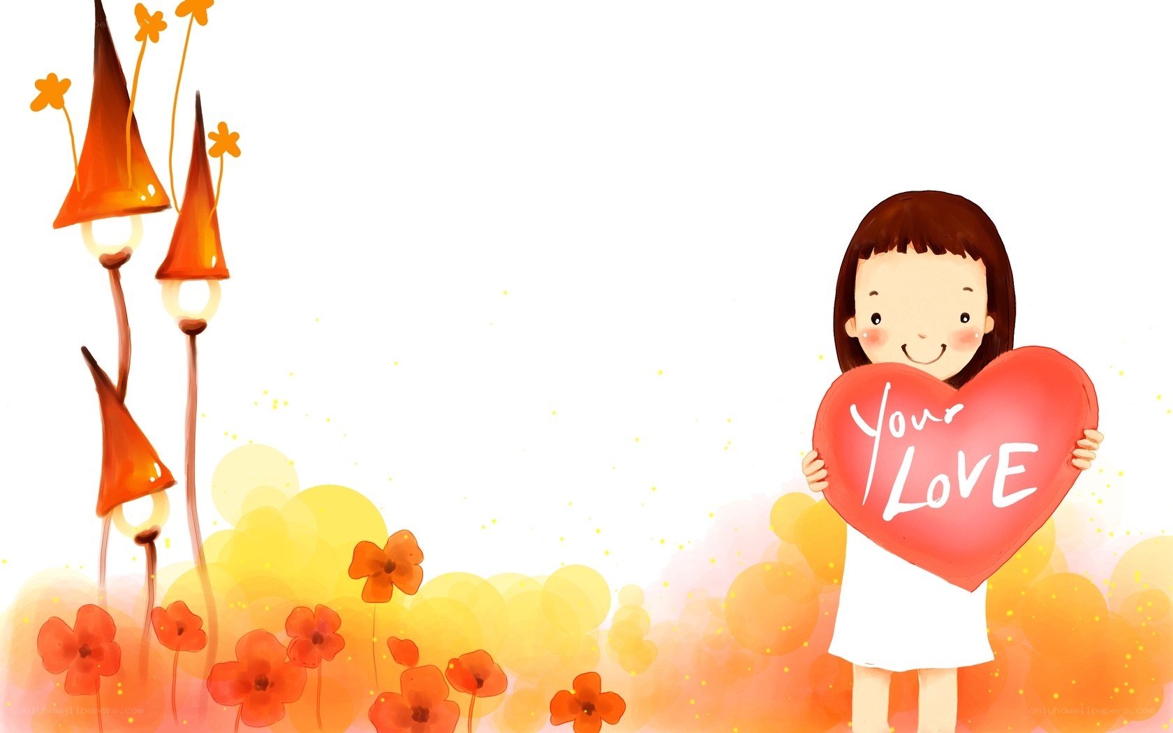 girl holding heart with love
