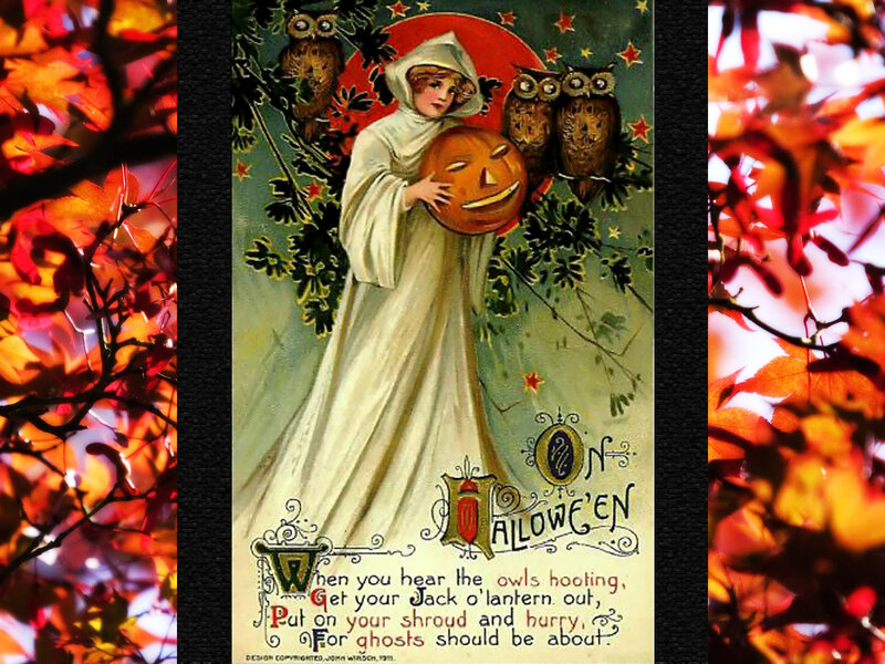 Girl Holding Jack-o-lantern — Green