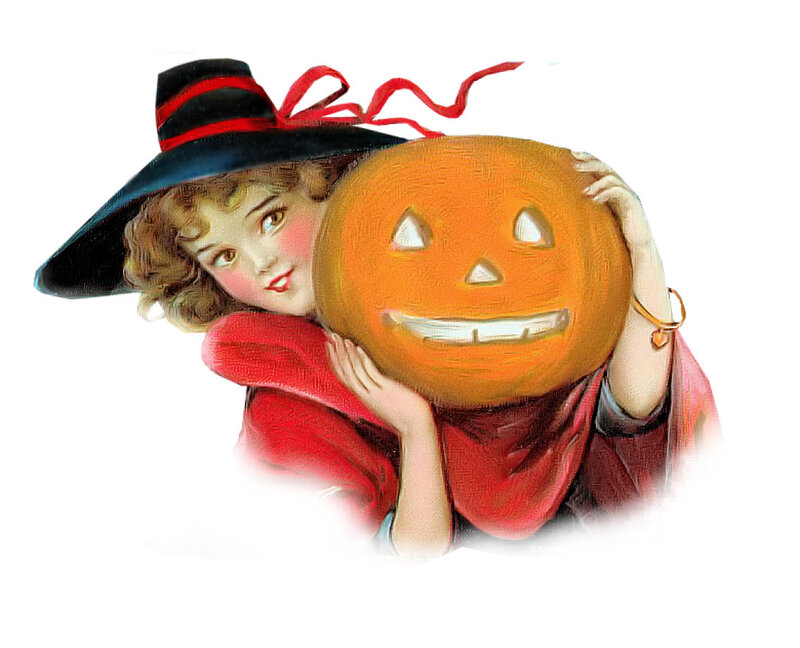 Girl Holding Jack-o-lantern