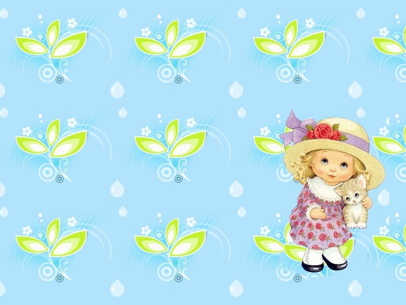 girl holding kitten wallpaper