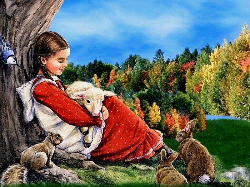 Girl Holding Lamb