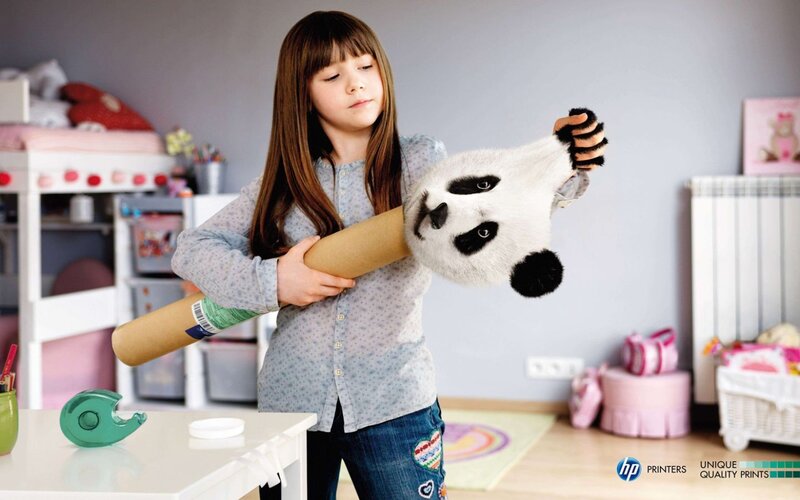 girl holding panda craft