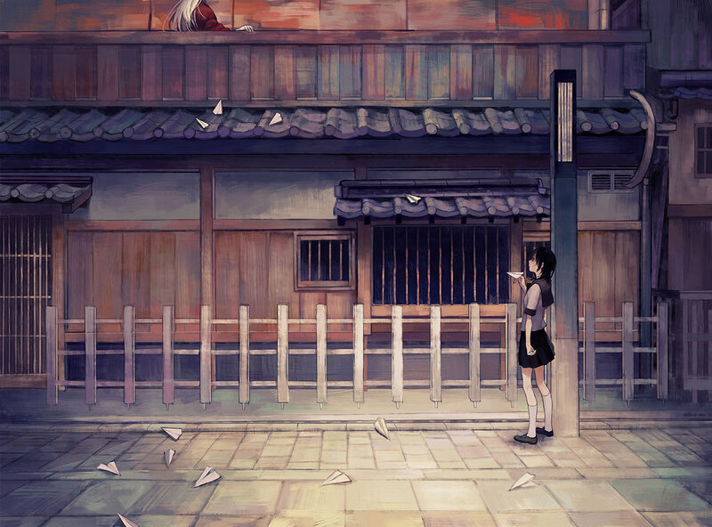 Girl Holding Paper Airplane