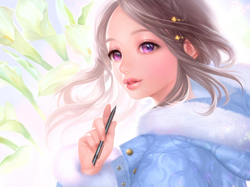 Girl Holding Pen